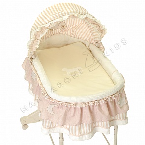 Комплект в электронную колыбель из серии Horses/Лошадки, 2 предмета, 83 х 42 см., цвет – бежевый (Makkaroni Kids, УТ-0000867)